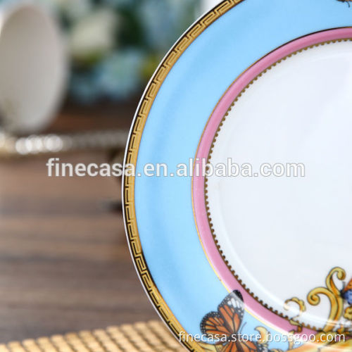 7.5 Inches Luxury Fine Bone China Vintage Bulk China Plates of Song of Joy